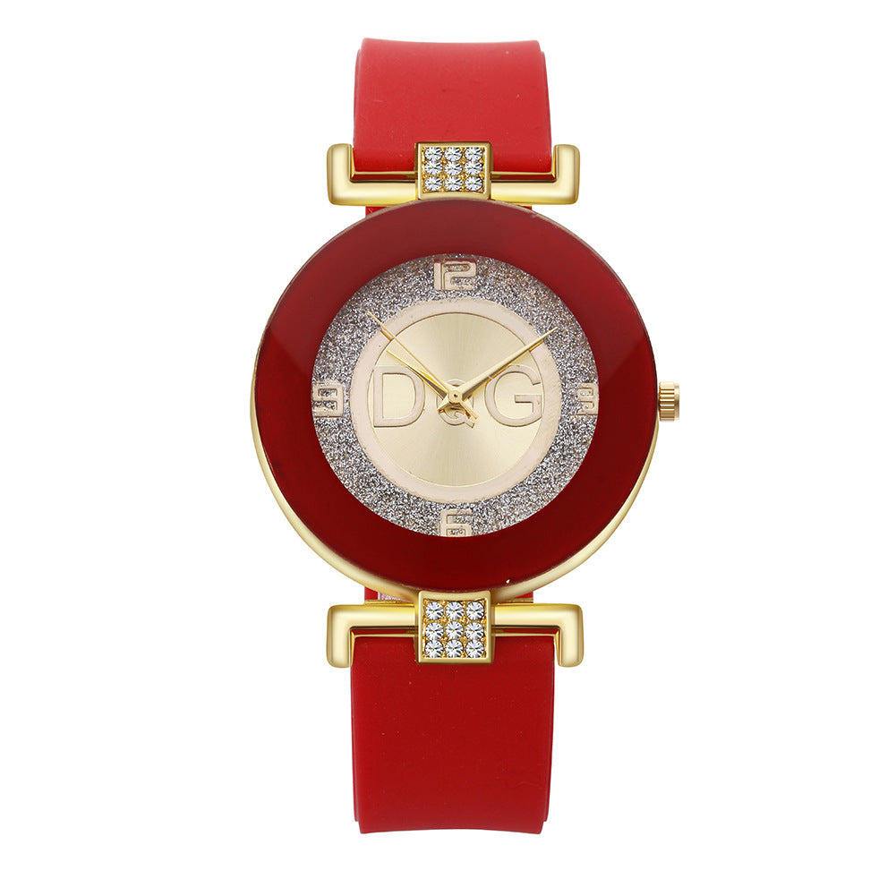 Fashion Diamond Silicone Quartz Women's Watch