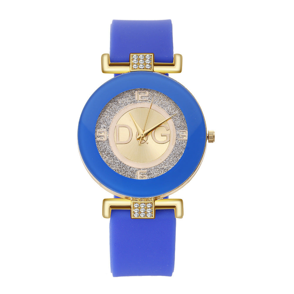 Fashion Diamond Silicone Quartz Women's Watch