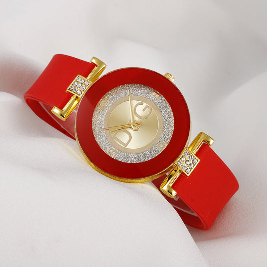 Fashion Diamond Silicone Quartz Women's Watch