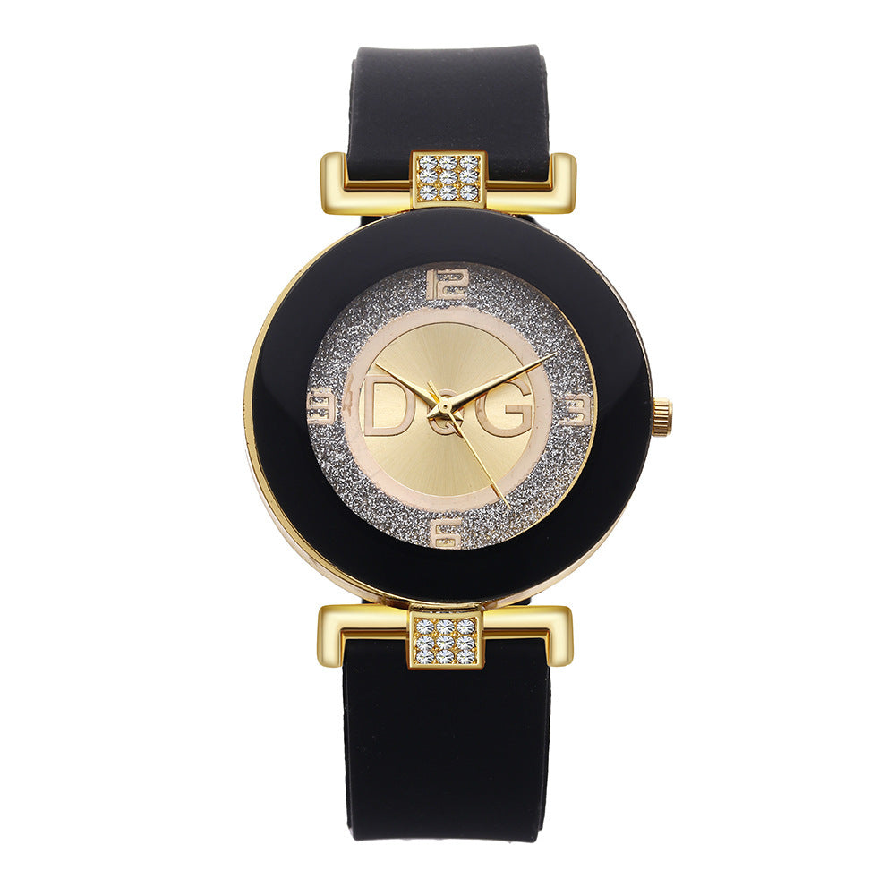 Fashion Diamond Silicone Quartz Women's Watch