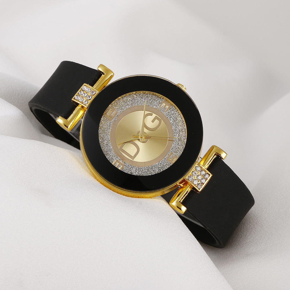Fashion Diamond Silicone Quartz Women's Watch