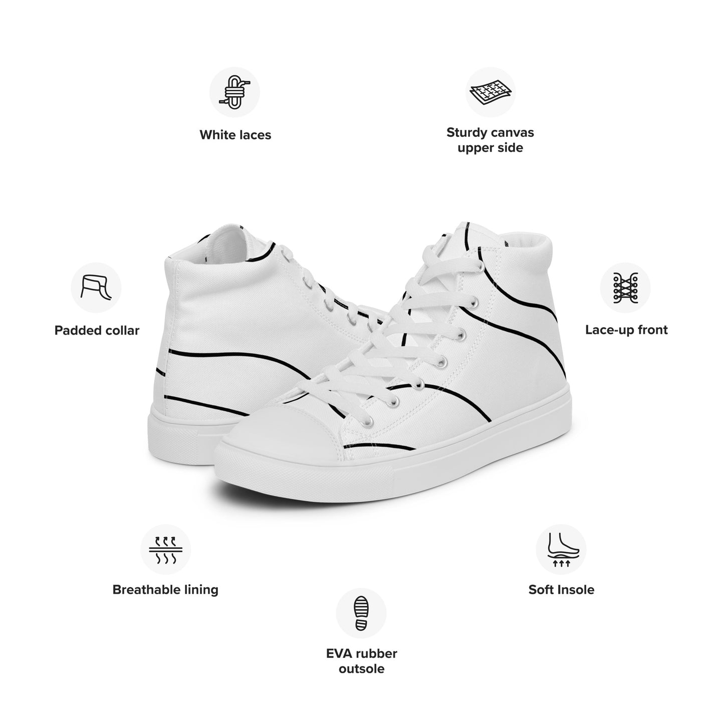 Men’s high top canvas shoes