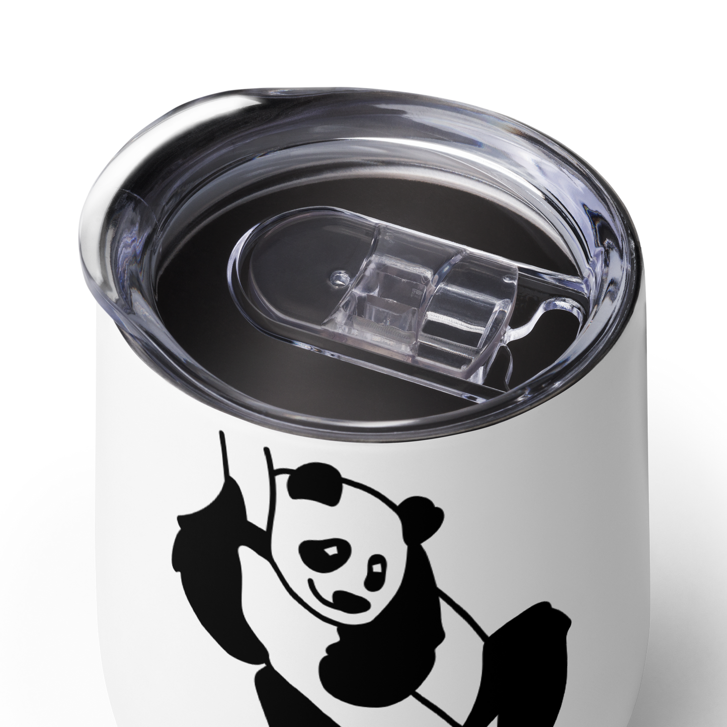 Panda design 12 oz Wine Tumbler, Vacuum Insulated, High grade stainless steel