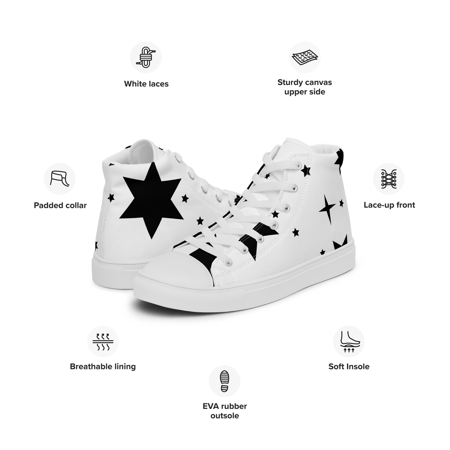 Women’s high top canvas shoes