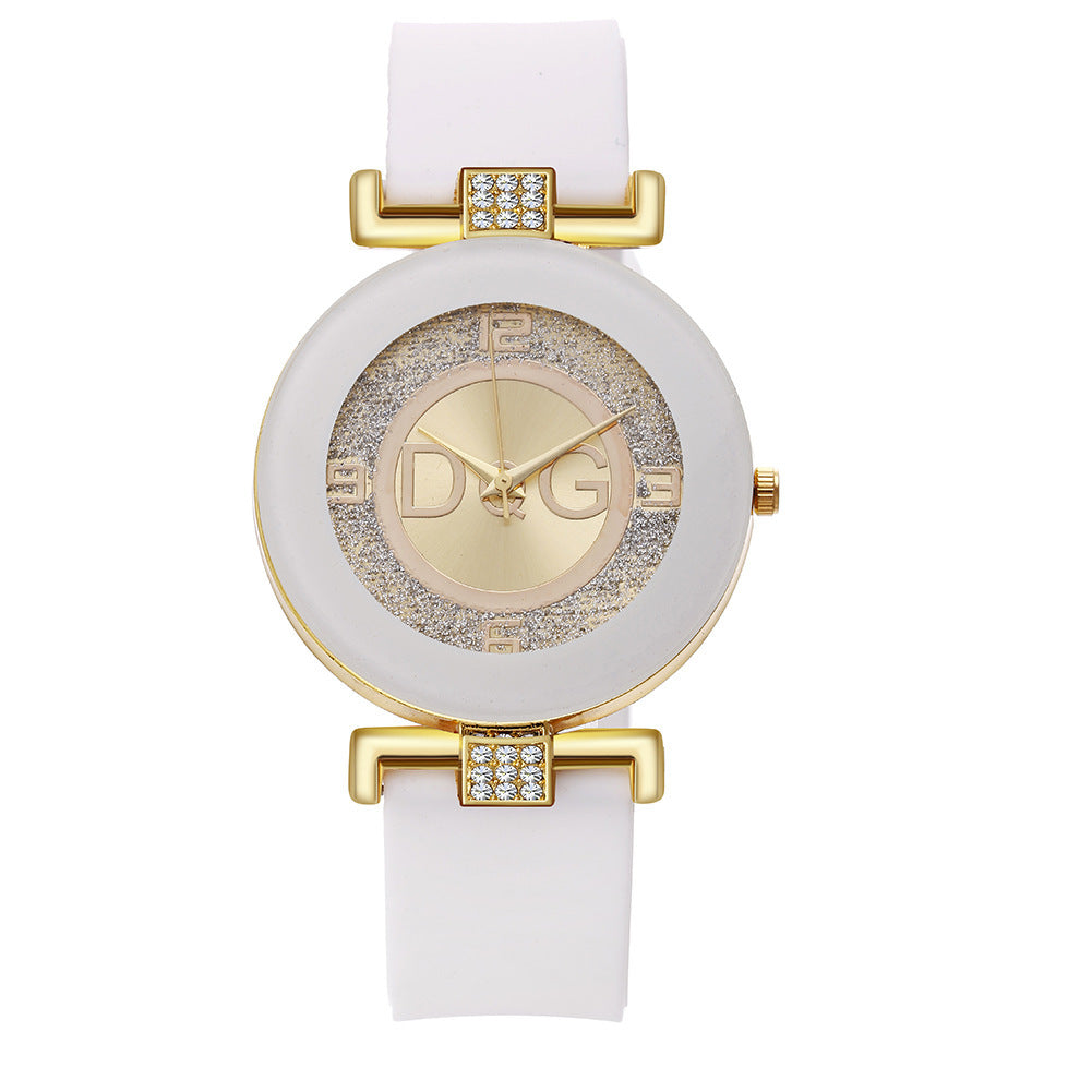 Fashion Diamond Silicone Quartz Women's Watch