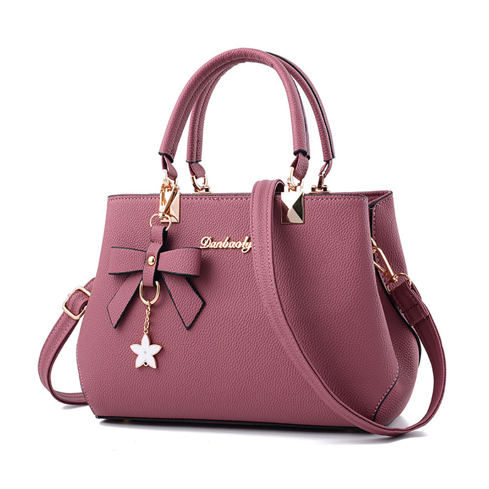 New Style Litchi Pattern One-Shoulder Diagonal Handbag