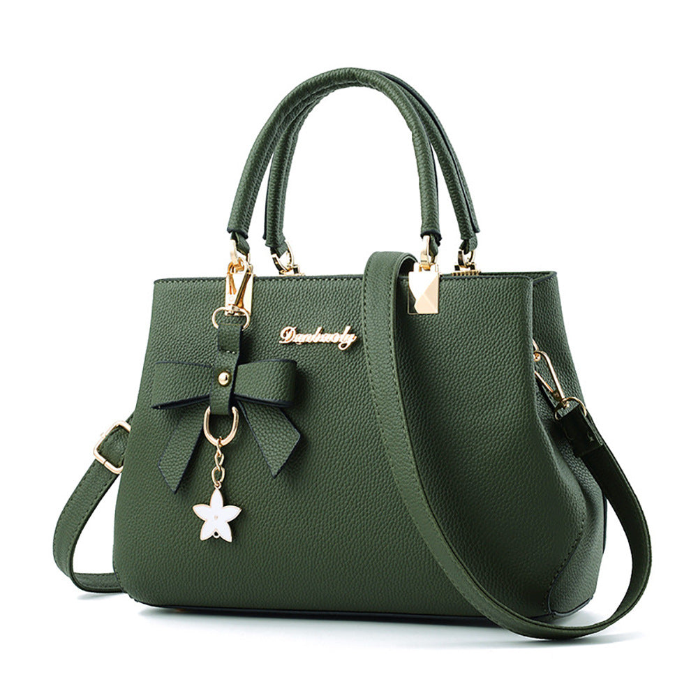New Style Litchi Pattern One-Shoulder Diagonal Handbag
