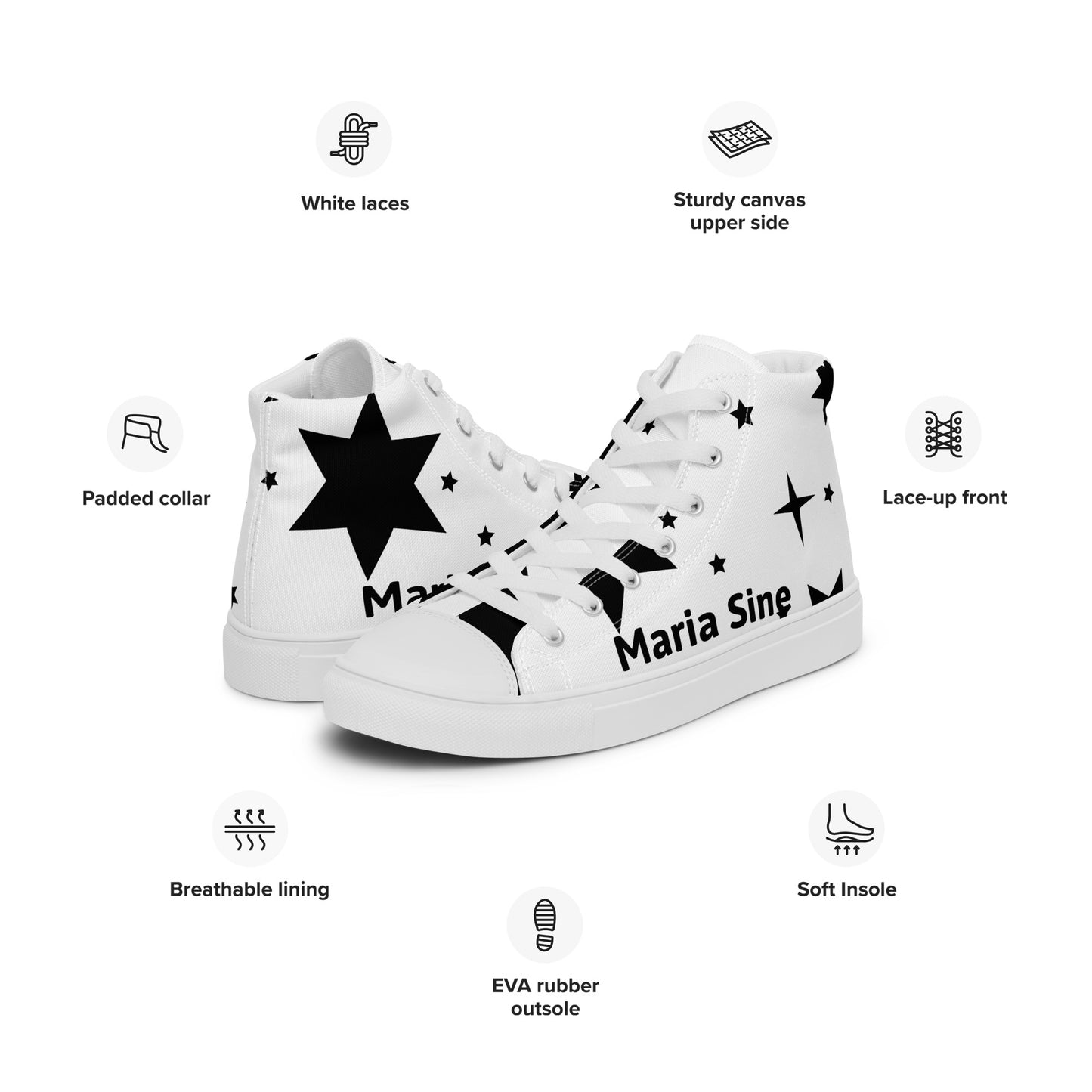 Women’s high top canvas shoes